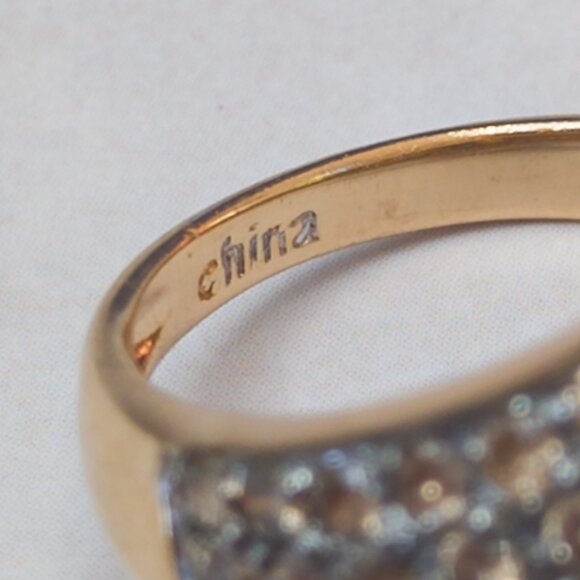 14k Yellow Gold Tahitian Pearl & Champagne Diamond Pavé Bypass Ring — 10mm, sz 6 - Picture 8 of 9